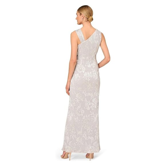 Aiden Mattox Pleated Foil Mermaid Gown NWT 2 - Picture 2 of 7